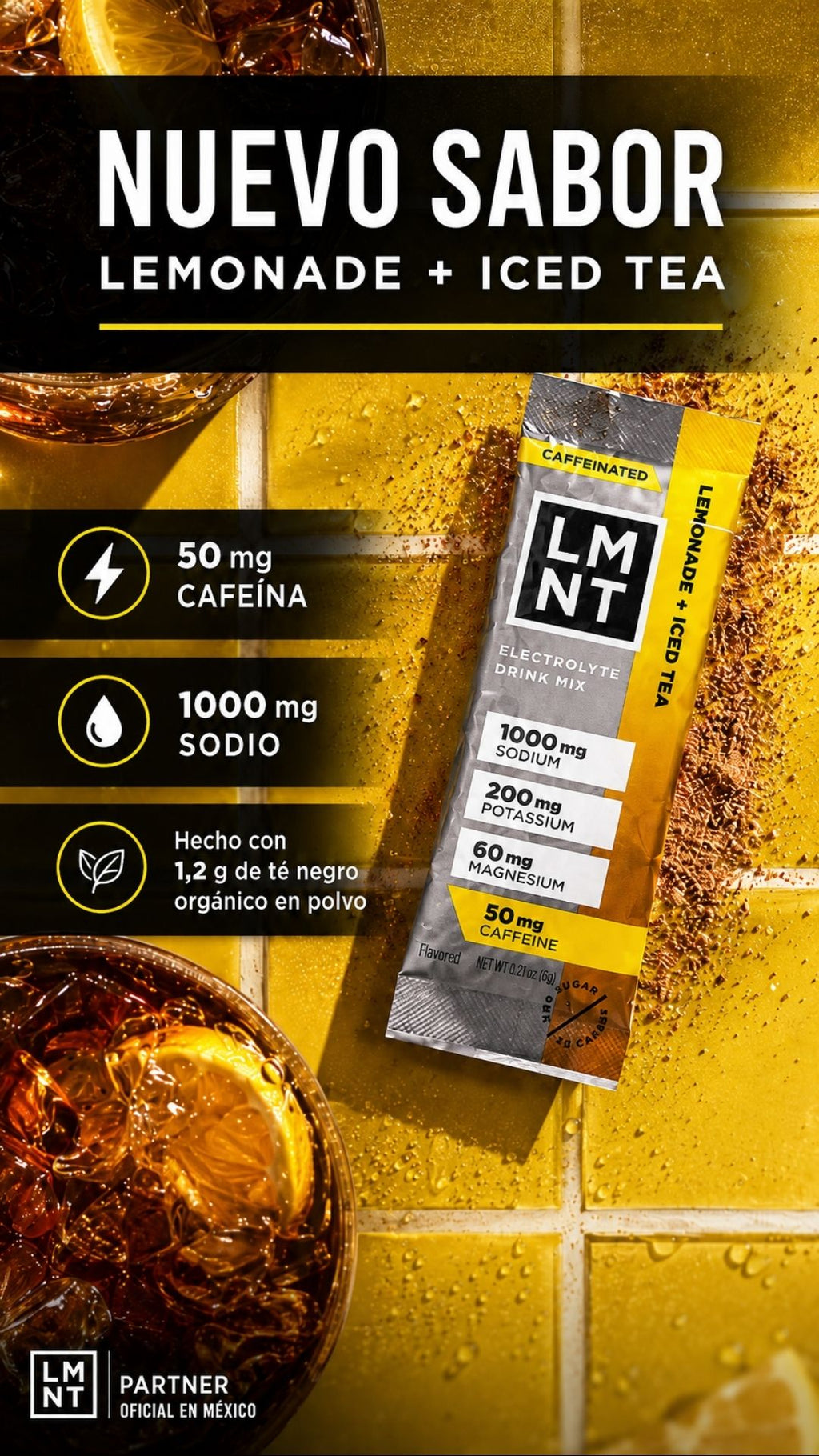 LMNT ELECTROLITOS | ICED TEA + LEMONADE 30 STICKS